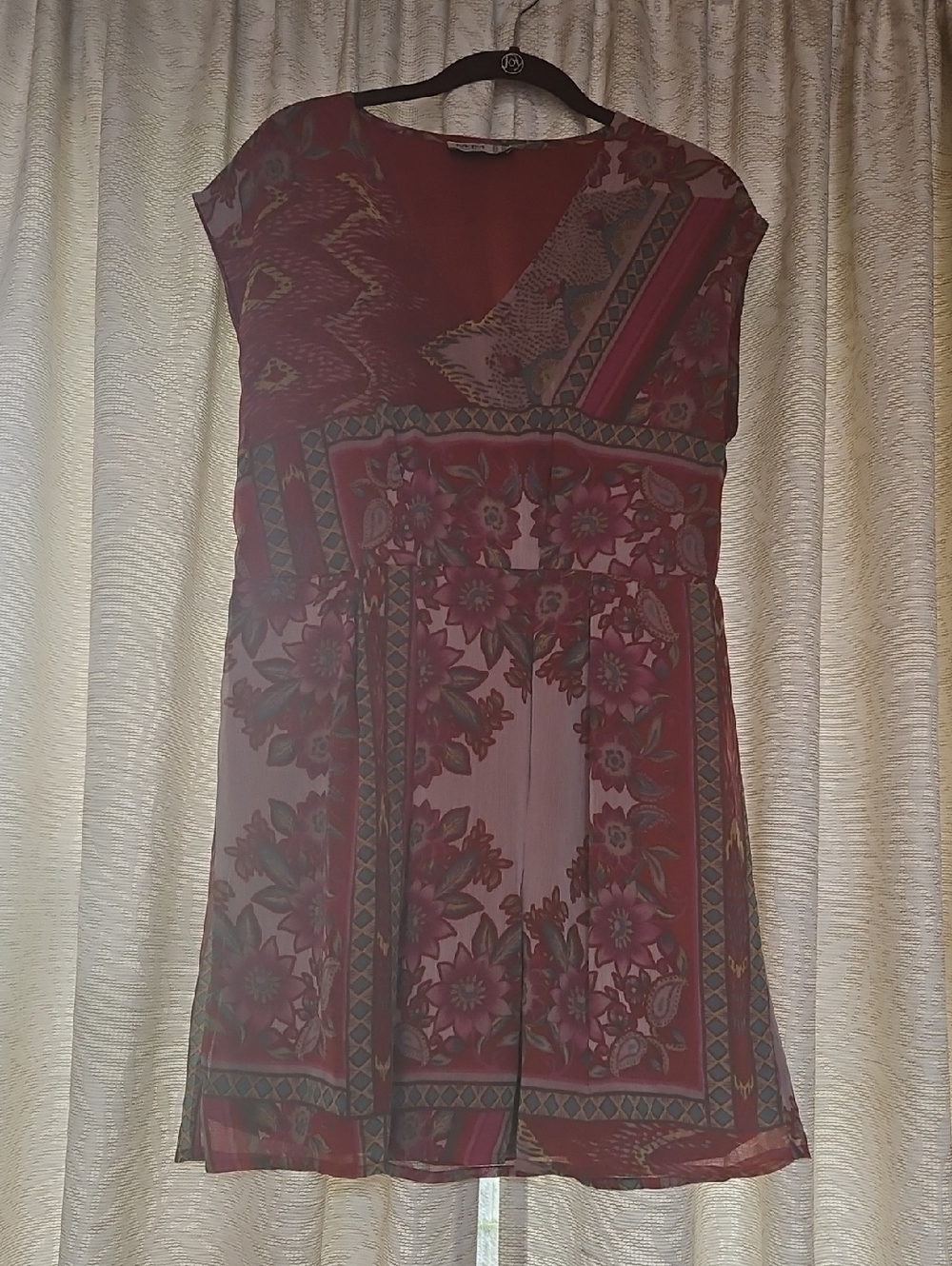 Women's Floral Border Print Dress - Pink